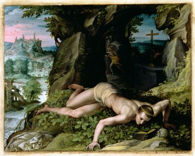 Die Versuchung des Heiligen Benedikt, ca. 1587 von Alessandro Allori